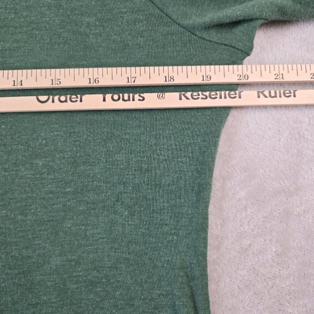 Lauren Ralph Lauren Top Womens Large Green Brown Faux Suede Elbow Patches Preppy - Picture 11 of 15